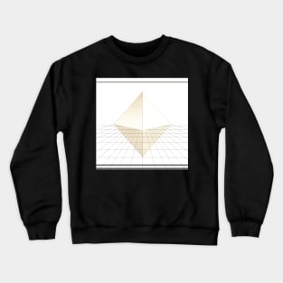 White and Gold Pyramid Grid Crewneck Sweatshirt